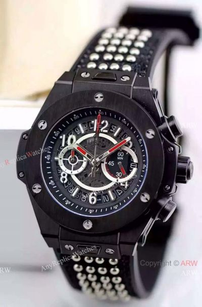 Replica All Black Hublot KING POWER Black Rubber Watch - New 2016